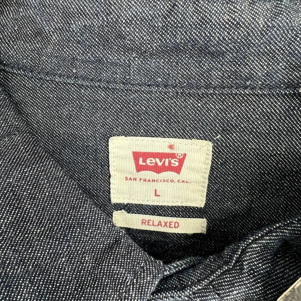 Levi's Made‎ & Crafted New Standard Shirt Dark Wash Denim Loose Fit (Size L)